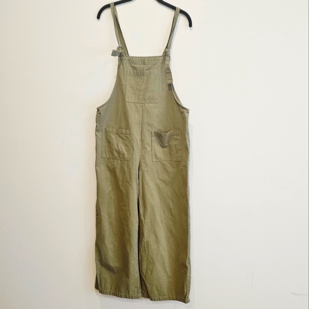 Cider Three Pockets On Front knot Strap Olive Green Women's Overalls Size M